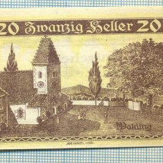 A2120 BANCNOTA NOTGELD- AUSTRIA 20 HELLER -1920-SERIA FARA-starea care se vede