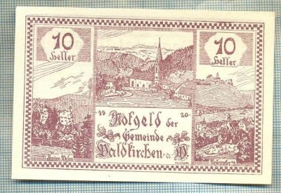 A2075 BANCNOTA NOTGELD- AUSTRIA 10 HELLER -1920-SERIA FARA-starea care se vede foto