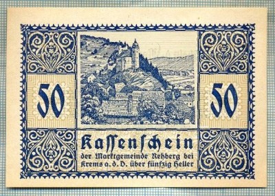 A2083 BANCNOTA NOTGELD- AUSTRIA 50 HELLER -1920-SERIA FARA-starea care se vede foto