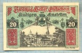 A2147 BANCNOTA NOTGELD- AUSTRIA 20 HELLER -1920-SERIA FARA-starea care se vede