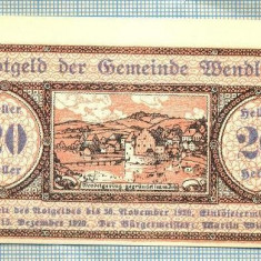 A2092 BANCNOTA NOTGELD- AUSTRIA 20 HELLER -1920-SERIA FARA-starea care se vede