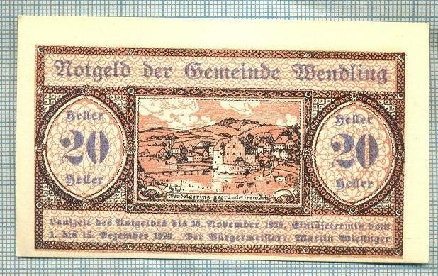 A2092 BANCNOTA NOTGELD- AUSTRIA 20 HELLER -1920-SERIA FARA-starea care se vede