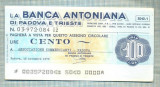 A2193 ASIGNAT BILET BANCA ANTONIANA DI PADOVA - 100 LIRE-starea cese vede
