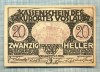 A2171 BANCNOTA NOTGELD- AUSTRIA 20 HELLER -1920-SERIA FARA-starea care se vede