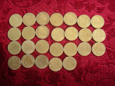 LOT DE 26 MONEDE 20 CENTIMES foto