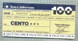 A2195 ASIGNAT BILET BANCA BANCO AMBROSIANO - 100 LIRE-starea cese vede