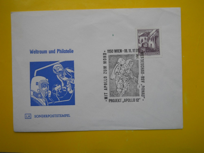 HOPCT PLIC S 41 AUSTRIA 1969 ZBORUL APOLLO 12 -COSMOS SPACE