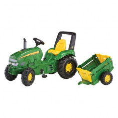 Tractor cu Pedale si Remorca copii 035762 Verde Rolly Toys foto