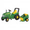 Tractor cu Pedale si Remorca copii 035762 Verde Rolly Toys