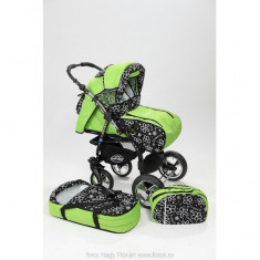 Carucior 2 in 1 Junior Plus Green Flowers Baby-Merc foto