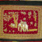 Tapiserie indiana Scena cu elefanti tesuta veche margele paiete 71x85cm
