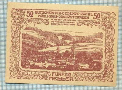 A2177 BANCNOTA NOTGELD- AUSTRIA 50 HELLER -1921-SERIA FARA-starea care se vede foto