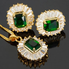 Set bijuterii Glamour Emerald placat aur 18k Cod produs: S110 foto