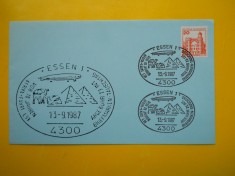 HOPCT PLIC S 5 GERMANIA 1987 ZEPPELIN IN AFRICA / ESSEN -COSMOS SPACE foto