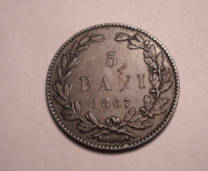 5 bani 1867 Heaton Frumos foto