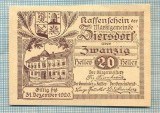 A2162 BANCNOTA NOTGELD- AUSTRIA 20 HELLER -1920-SERIA FARA-starea care se vede