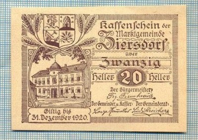 A2162 BANCNOTA NOTGELD- AUSTRIA 20 HELLER -1920-SERIA FARA-starea care se vede foto
