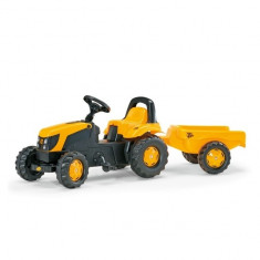 Tractor cu Pedale si Remorca copii 012619 Galben Rolly Toys foto