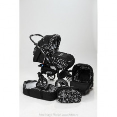 Carucior 3 in 1 Junior Plus Black Flowers Baby-Merc foto