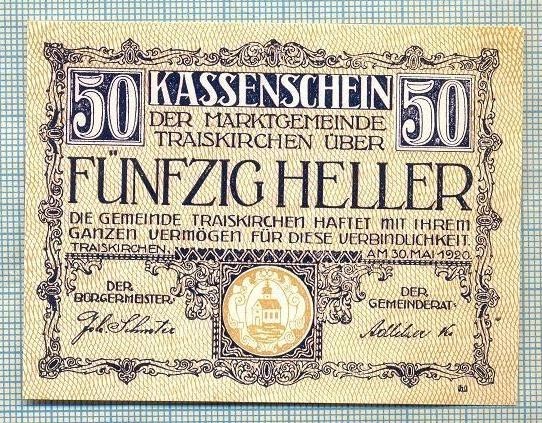 A2158 BANCNOTA NOTGELD- AUSTRIA 10 HELLER -1920-SERIA FARA-starea care se vede