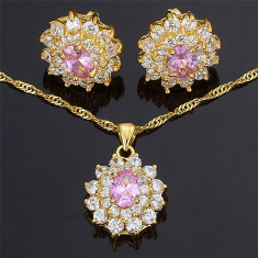 Set bijuterii Pink Flower Cod produs: S106 foto