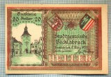 A2156 BANCNOTA NOTGELD- AUSTRIA 20 HELLER -1920-SERIA FARA-starea care se vede