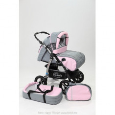 Carucior 2 in 1 Junior Light Grey Pink Baby-Merc foto