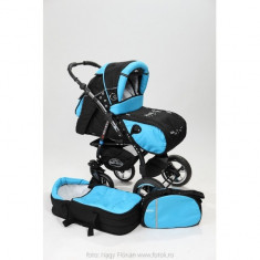 Carucior 2 in 1 Junior Plus Black Turquoise Baby-Merc foto