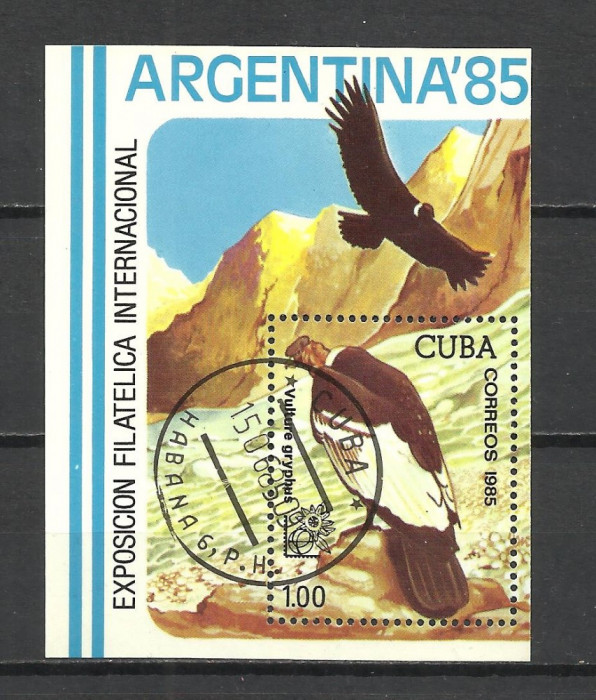 CUBA 1985--COLITA FAUNA-EXPOZITIA FILATELICA