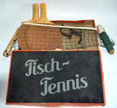 Joc vechi set ping pong , tenis de masa/ palete + fileu Germania interbelica foto