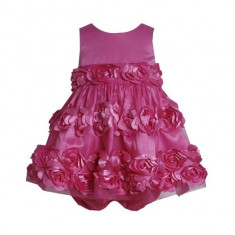 Rochita cu imprimeu floral in relief fucsia Baby 6-9 luni Bonnie Jean foto