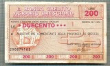 A2191ASIGNAT BILET BANCA DI CREDITO AGRARIO BRESCIANO-200 LIRE-starea cese vede