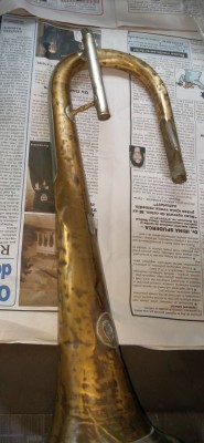 TROMPETA ALAMA DECOR BUCATA DIN CORN foto