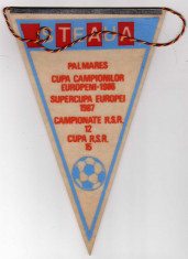 FANION FOTBAL STEAUA -RANGERS FC READY 02.03.1988 CUPA CAMPIONILOR EUROPENI foto