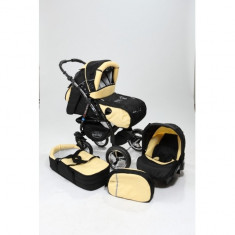 Carucior 3 in 1 Junior Black Yellow Baby-Merc foto