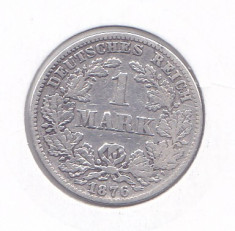 Moneda Germania ( Imperiu ) 1 Marca 1876C - KM#7 VF+ ( argint 0,900 ) foto
