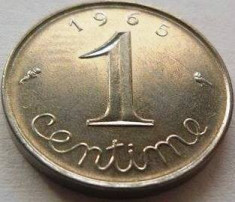 Moneda 1 Centime - FRANTA, anul 1965 *cod 1469 a.UNC foto