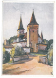 712 - ARDEAL, medieval fortress - old postcard - unused, Necirculata, Printata