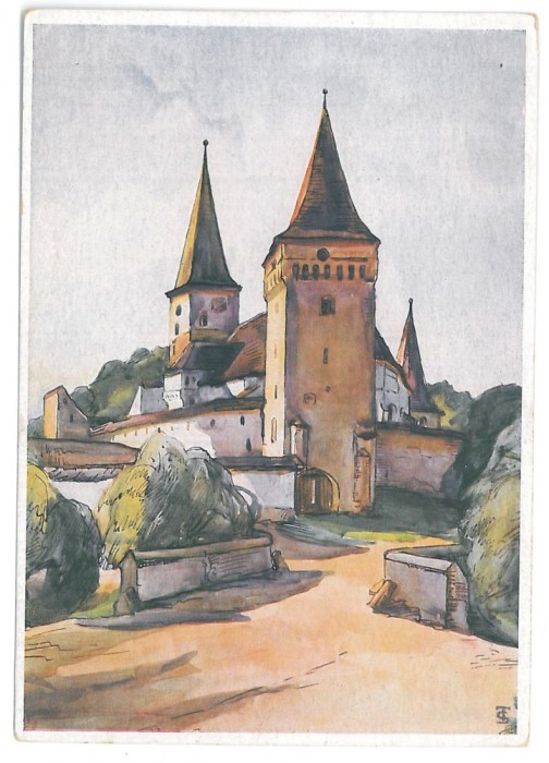 712 - ARDEAL, medieval fortress - old postcard - unused