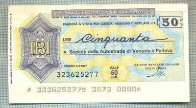 A2265 ASIGNAT BILET BANCA L&amp;#039;ISTITUTO BANCARIO -50 LIRE-starea cese vede foto