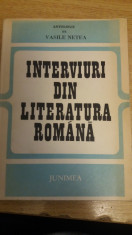 MCCA - VASILE NETEA - INTERVIURI DIN LITERATURA ROMANA - ED 1983 foto