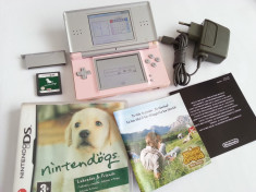 Consola Nintendo DS Lite special gri-roz + joc + alimentator + capac slot gba foto