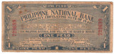 SV * Filipine 1 PISO / Philippine ONE PESO 1941 * WWII Emergency Note
