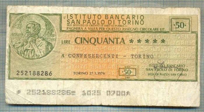 A2202 ASIGNAT BILET BANCA INSTITUTO BANCARIO - 50 LIRE-starea cese vede