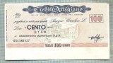 A2216 ASIGNAT BILET BANCA CREDITO ARTIGIANO - 100 LIRE-starea cese vede