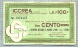 A2213 ASIGNAT BILET BANCA ICCREA ROMA- 100 LIRE-starea cese vede