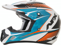 MXE Casca Motocross Copii AFX FX-17YE Factor culoare Alb Perlat/Albastru Deschis/Portocaliu Cod Produs: 01111056PE foto