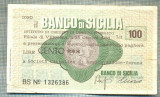 A2223 ASIGNAT BILET BANCA BANCO DI SICILIA - 100 LIRE-starea cese vede