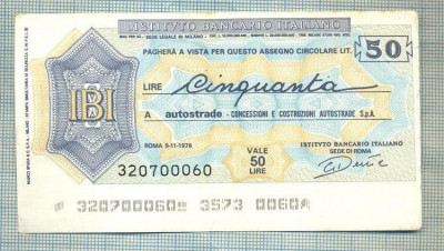 A2266 ASIGNAT BILET BANCA L&amp;#039;ISTITUTO BANCARIO -50 LIRE-starea cese vede foto