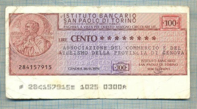 A2205 ASIGNAT BILET BANCA INSTITUTO BANCARIO - 100 LIRE-starea cese vede foto